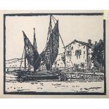 Dahlen, Paul (1881 - 1954), "Barke im Hafen von Torri del Benario"