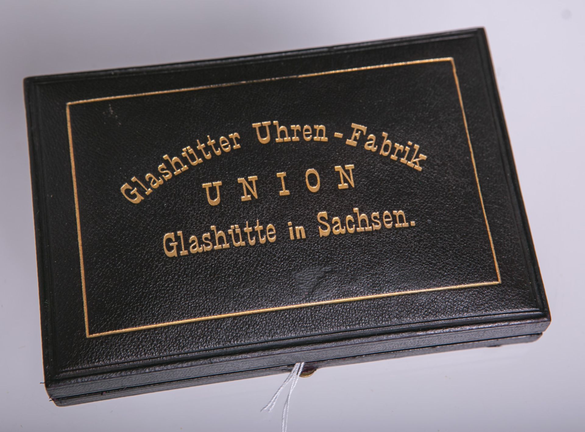 Uhrenkasten für Taschenuhr (Glashütter Uhren-Fabrik UNION, Glashütte in Sachsen)