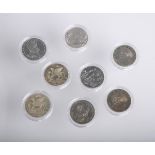 8-teiliges Konvolut von 5-Mark-Münzen