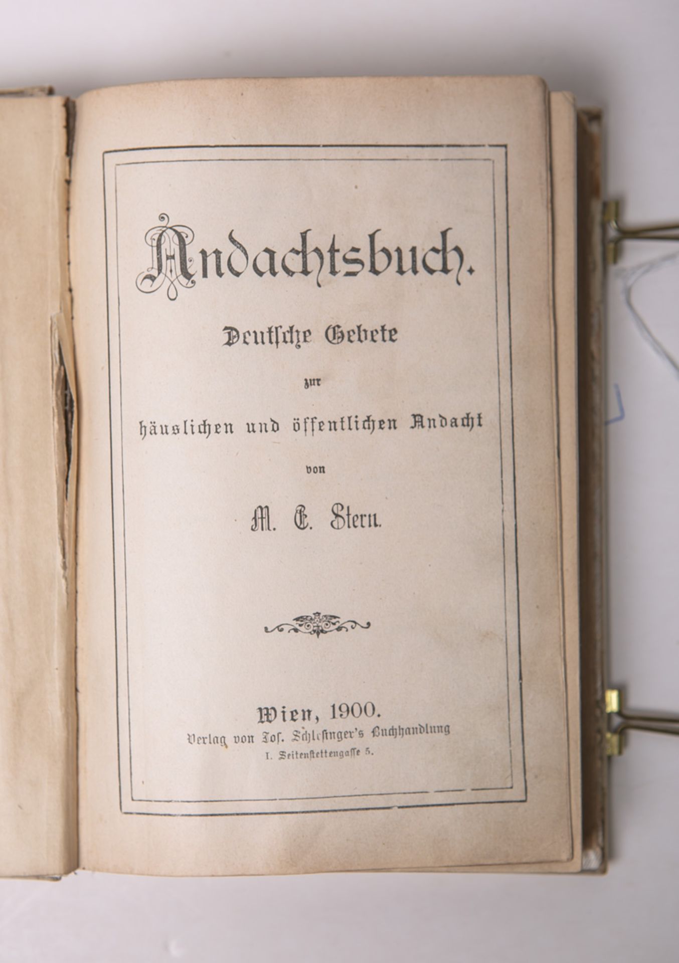 Stern, M.E., "Andachtsbuch. Deutsche Gebete zur häuslichen und öffentlichen Andacht" - Image 2 of 2