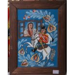 Mikundova, Vlasta (20. Jh.), Husar auf seinem Pferd vor dem Fenster seiner Angebeteten