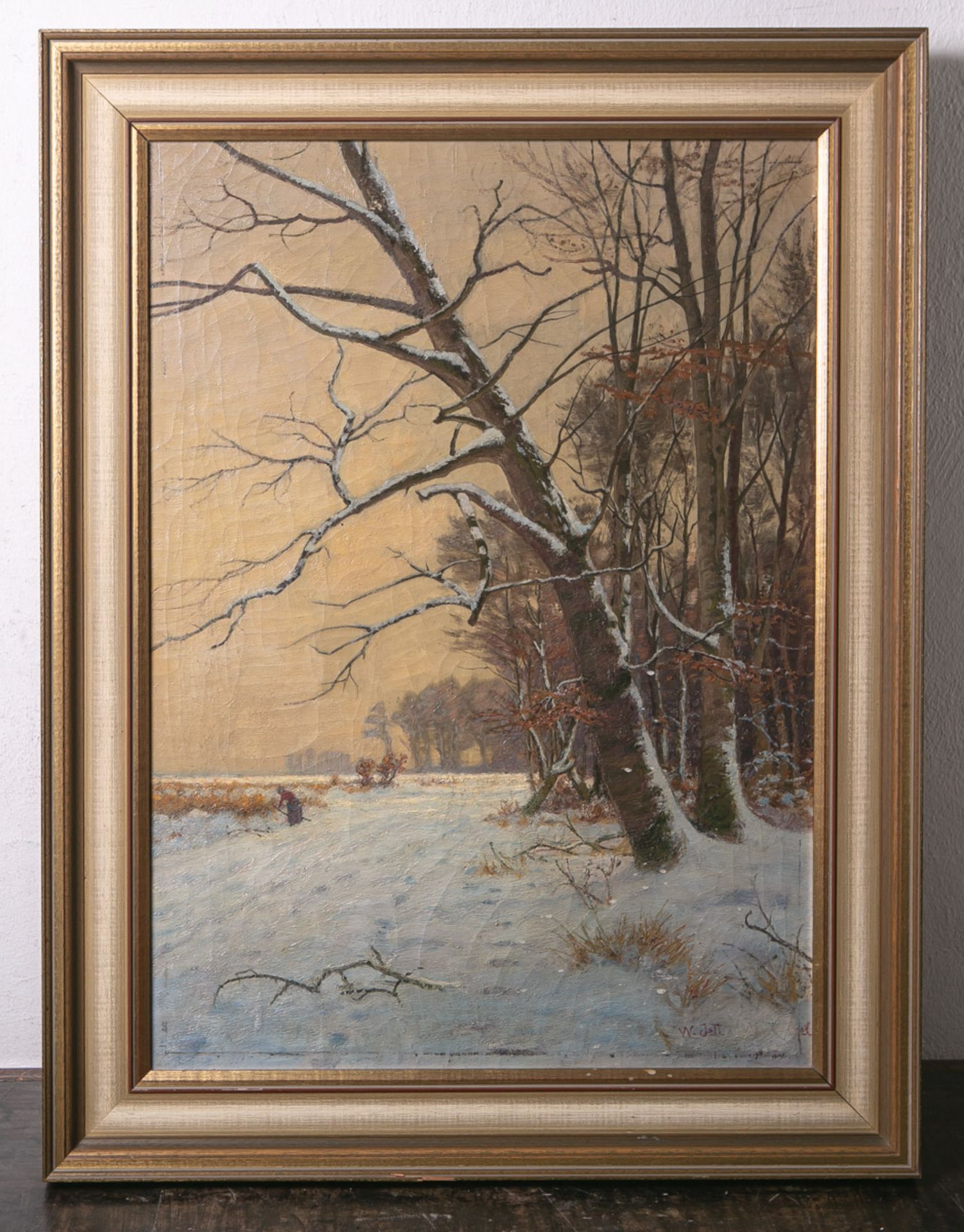 Jett, Wilhelm (1846-1877 Gießen), Darstellung einer winterlichen Landschaft