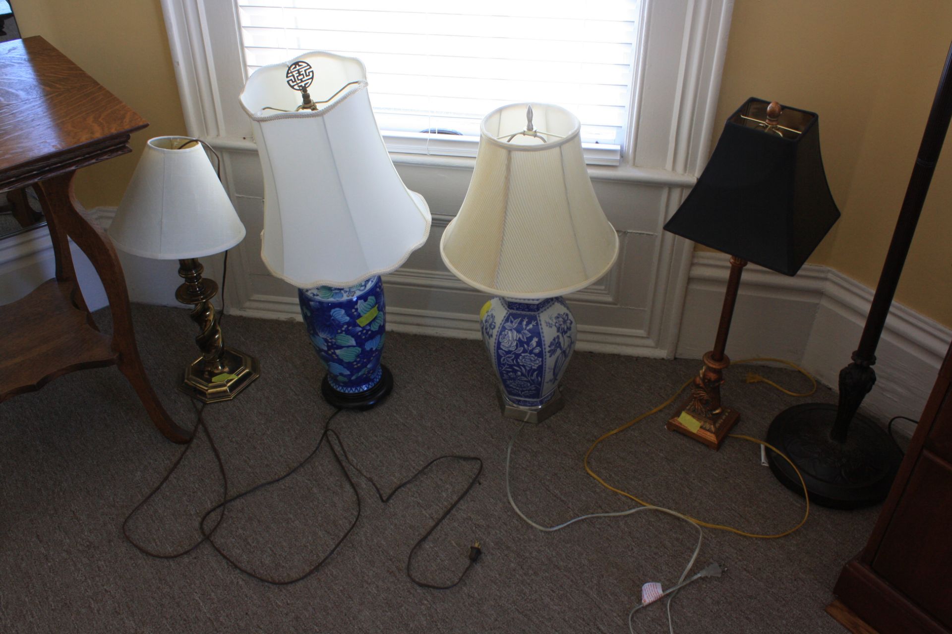 Table, Floor Lamps - Image 2 of 2