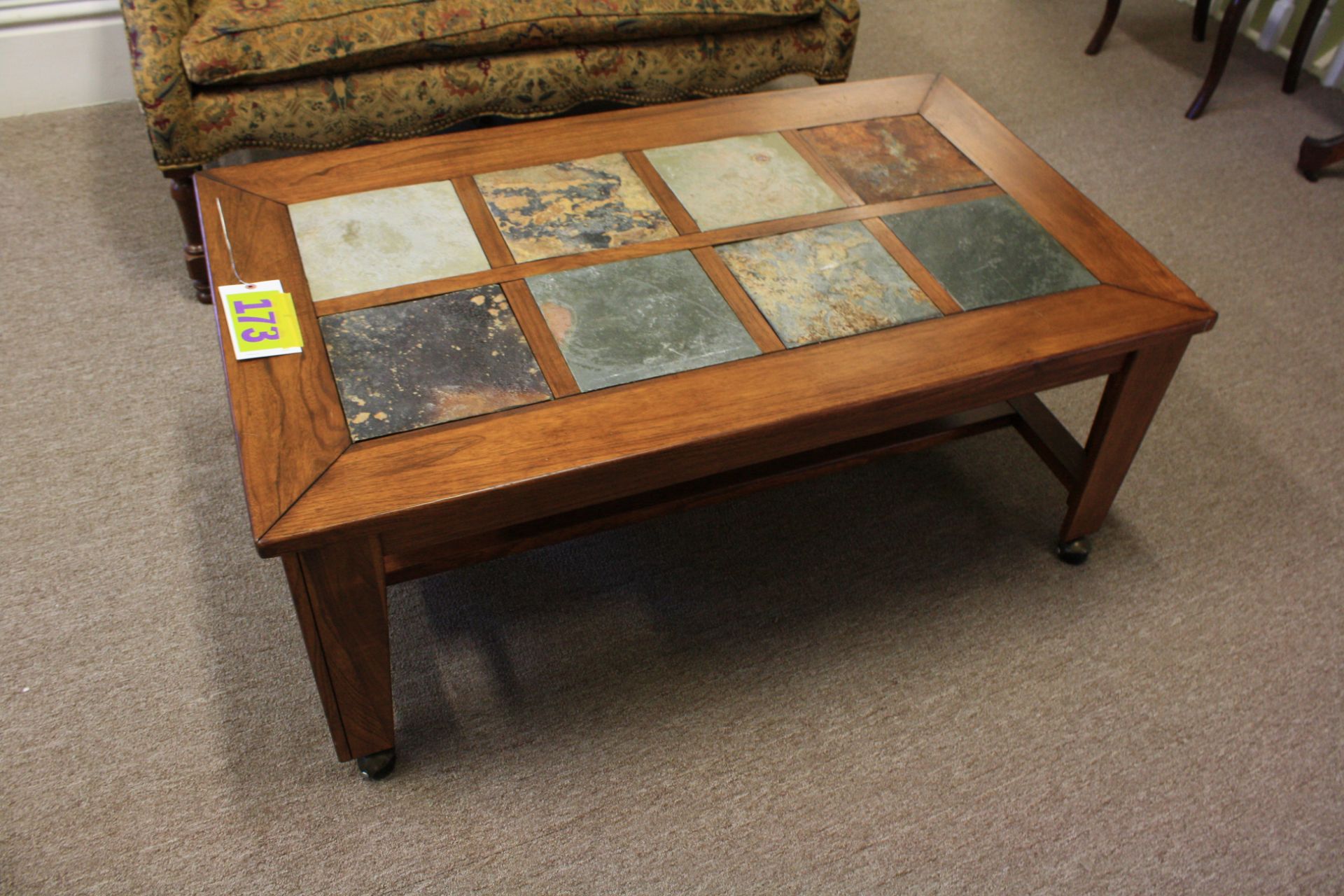 Coffee Table - 48"W x 28"D x 19"H, w/Stone Inlay - Image 2 of 3