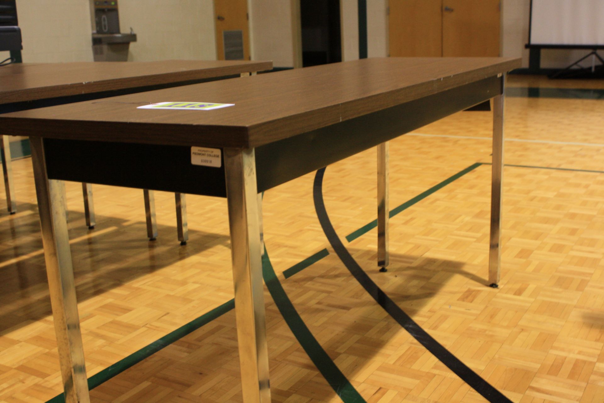 Woodgrain Table w/Chrome 5'x19.5x29H - Image 2 of 3