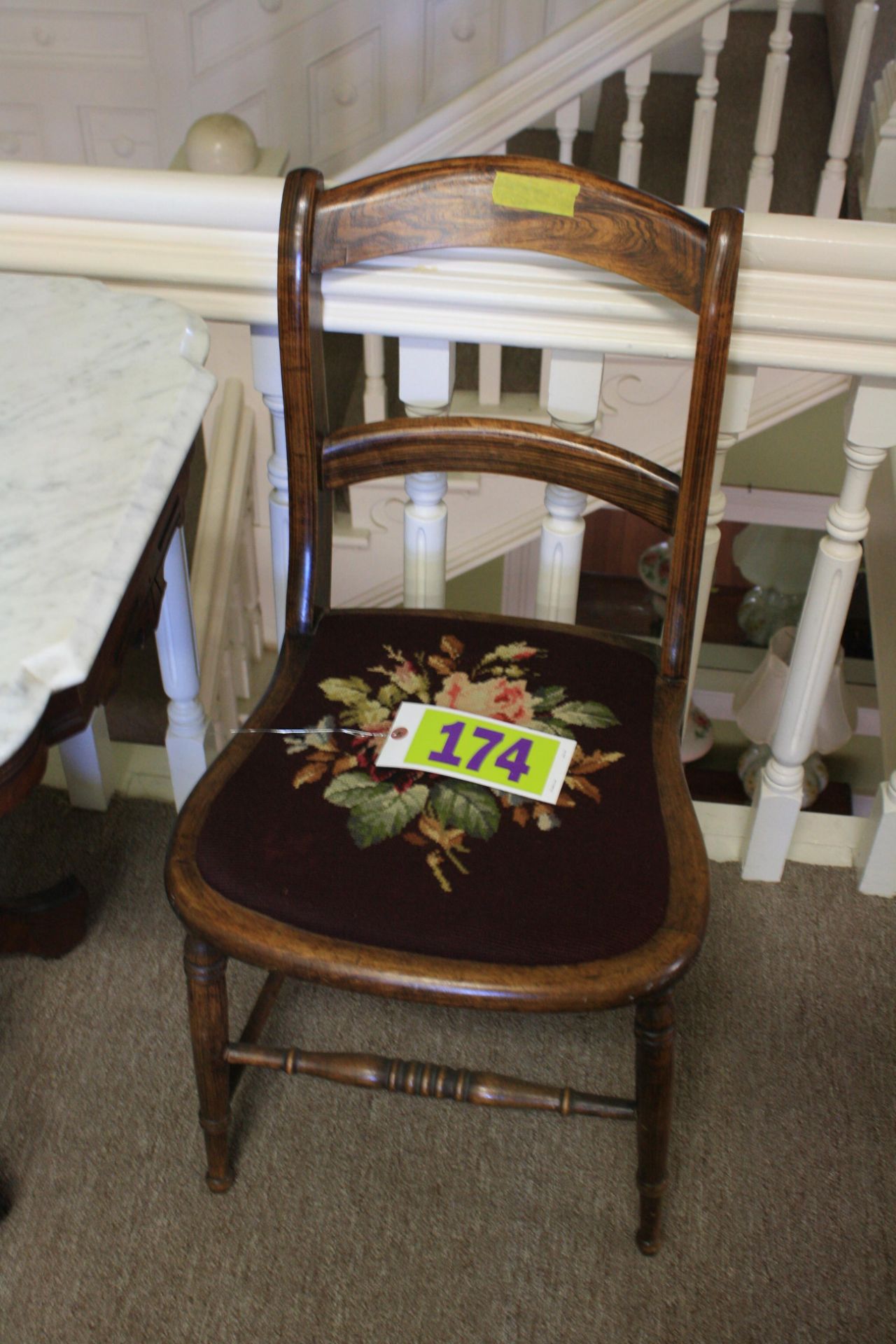 Antique Chair - Needlepoint Seat
