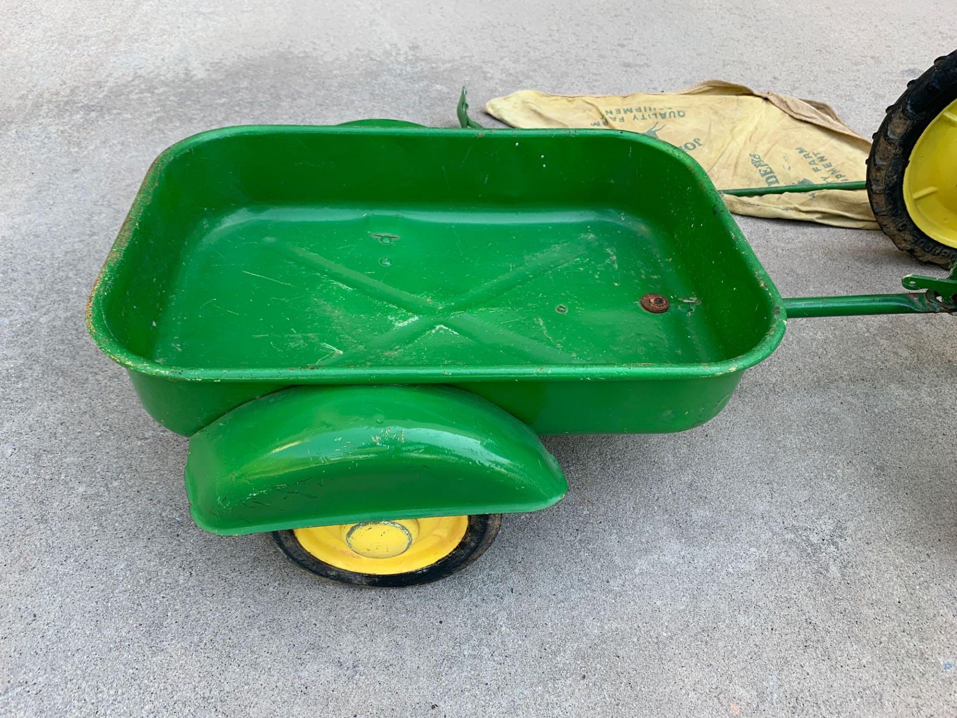 1960 John Deere Pedal Tractor w/Trailer & Umbrella - Image 3 of 4