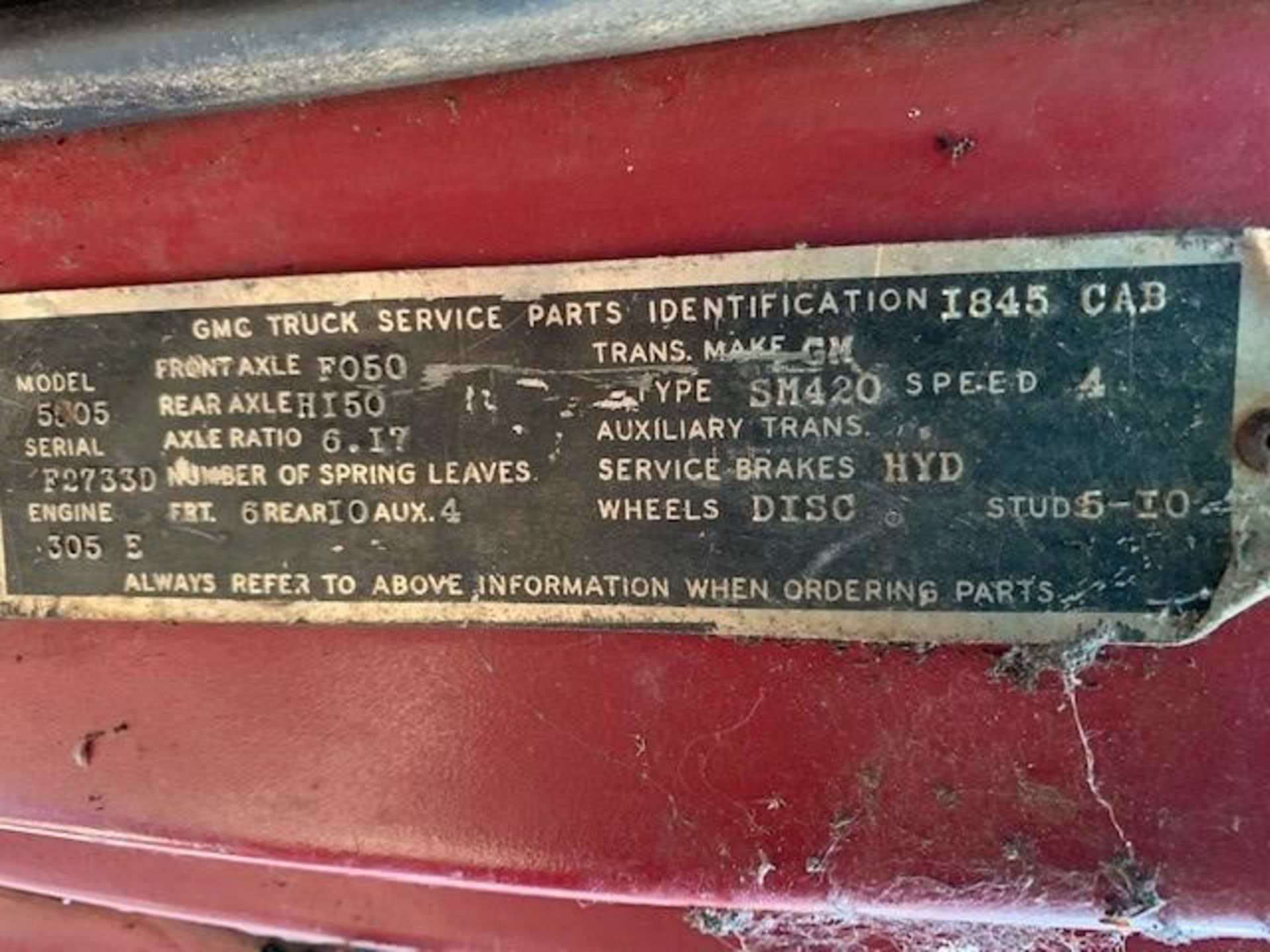 GMC Dump Truck Model 5505, Serial F2733D - Image 2 of 7