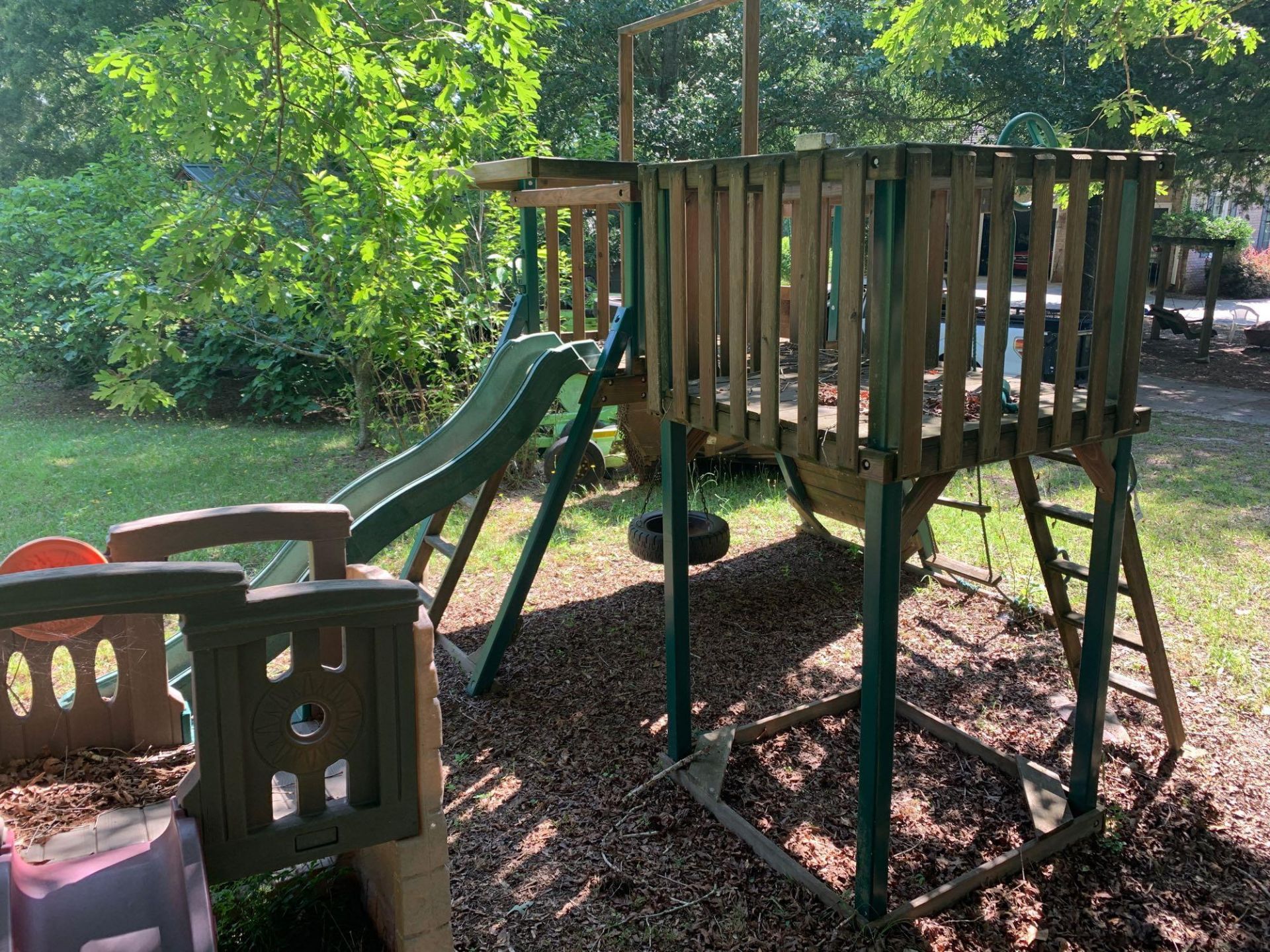 Play Set - Metal Frame/Wood Outdoor w/Climbing - Image 2 of 3