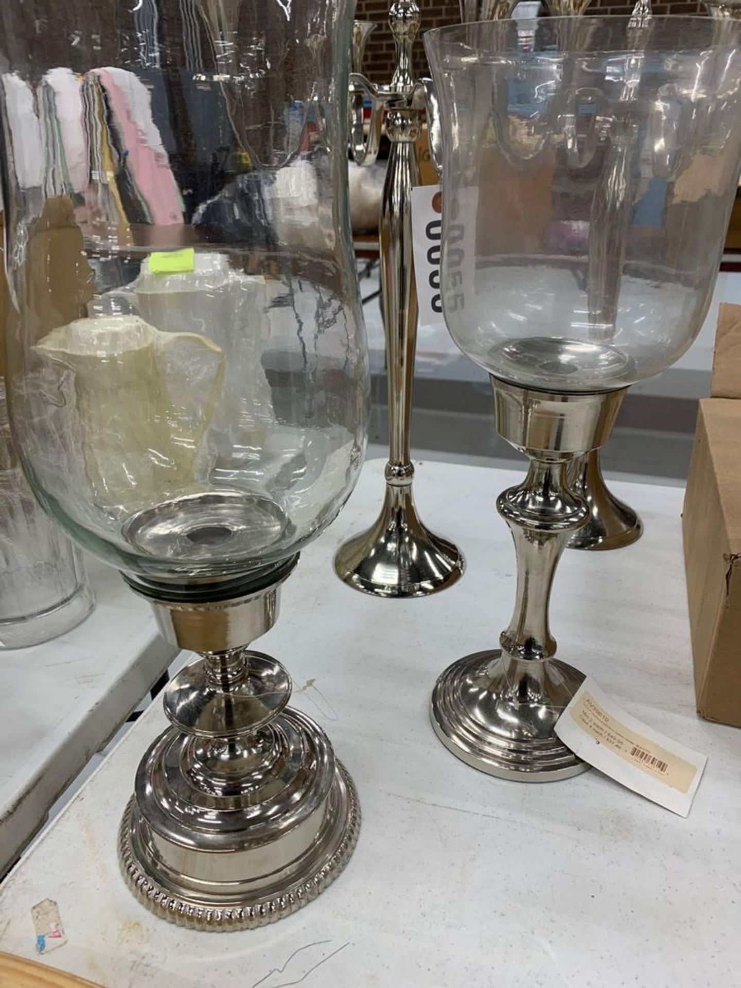 5-Candle Holder (2), CandlleHolder w/Globe (20"), - Image 2 of 2