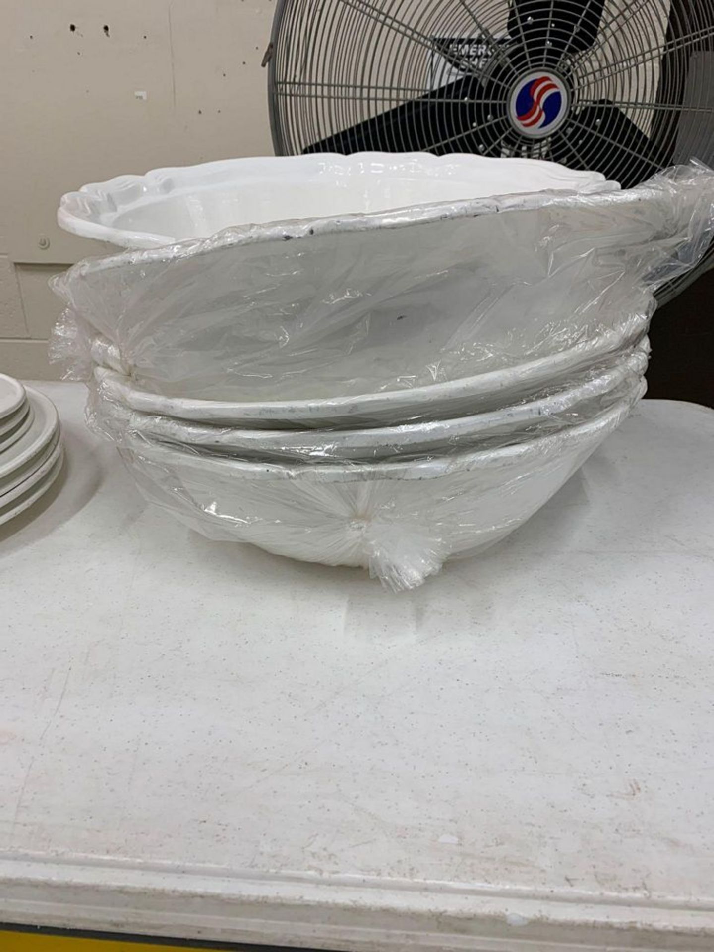 Large White Ceramic Bowls 18" Diam Bon Chef - Image 2 of 2