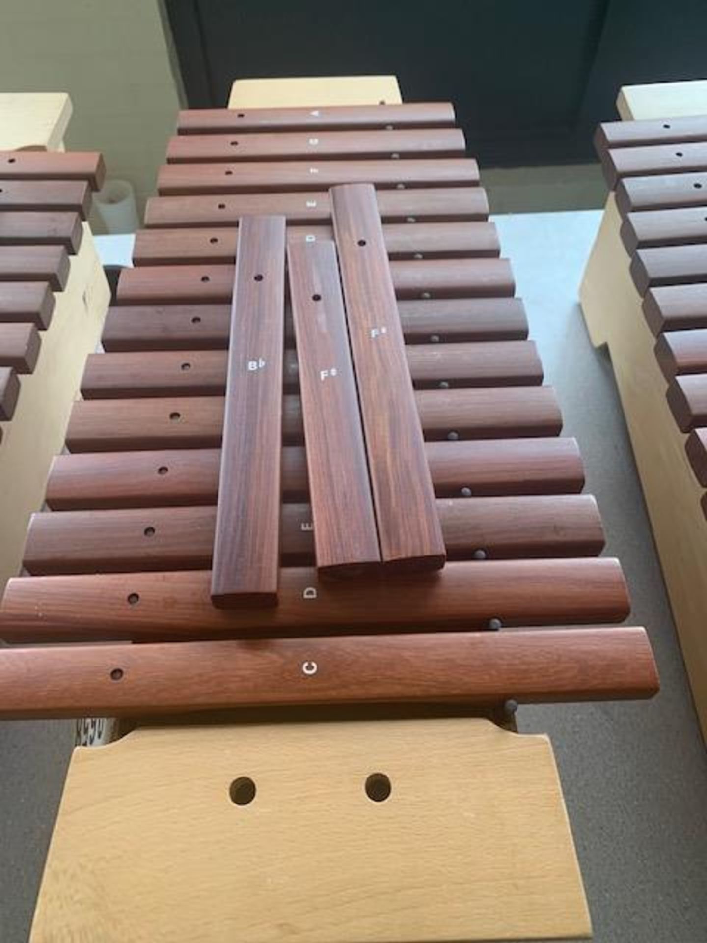 Emus Xylophone, Wood Base, Approx 10"Wx20"Lx12"H, w/Wood Bars, Used, Sold as shown in Photo - Image 2 of 2