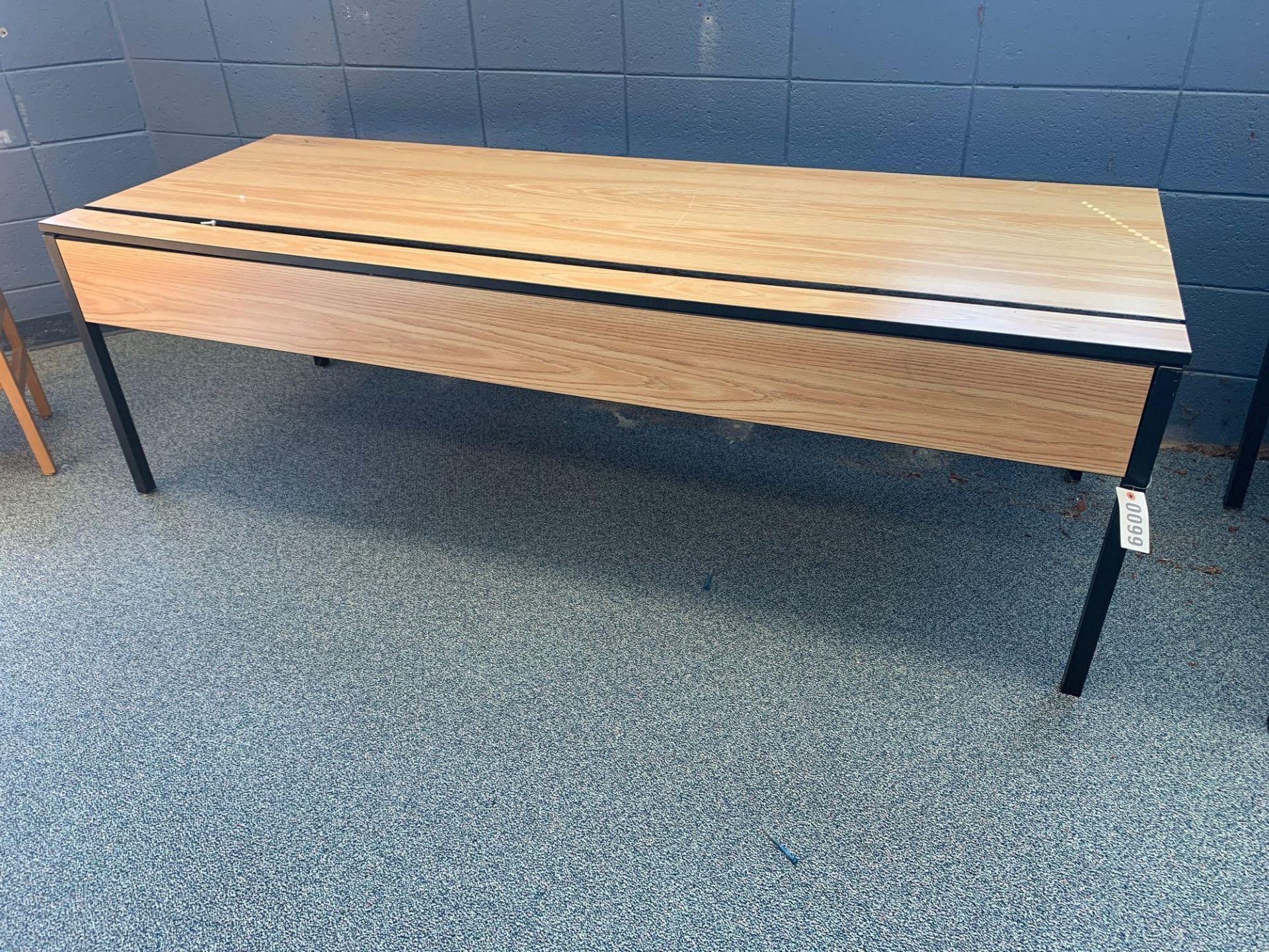 Laminate Wood-Grain Computer Table w/Metal Frame