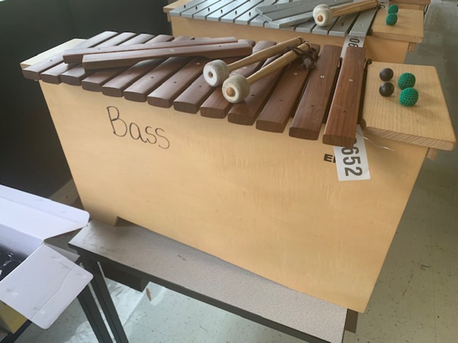 Emus Xylophone, Wood Base, Approx 12"Wx24"Lx24"H, w/Wood Bars. NOTE: Minor Separation of Plywood