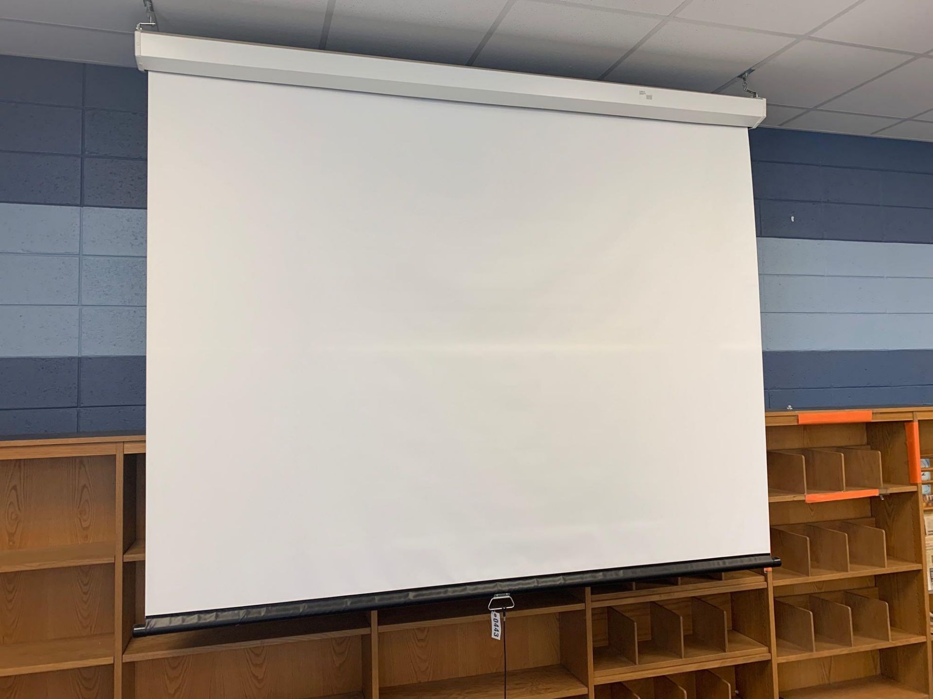 8' Pull-down White Screen - Library