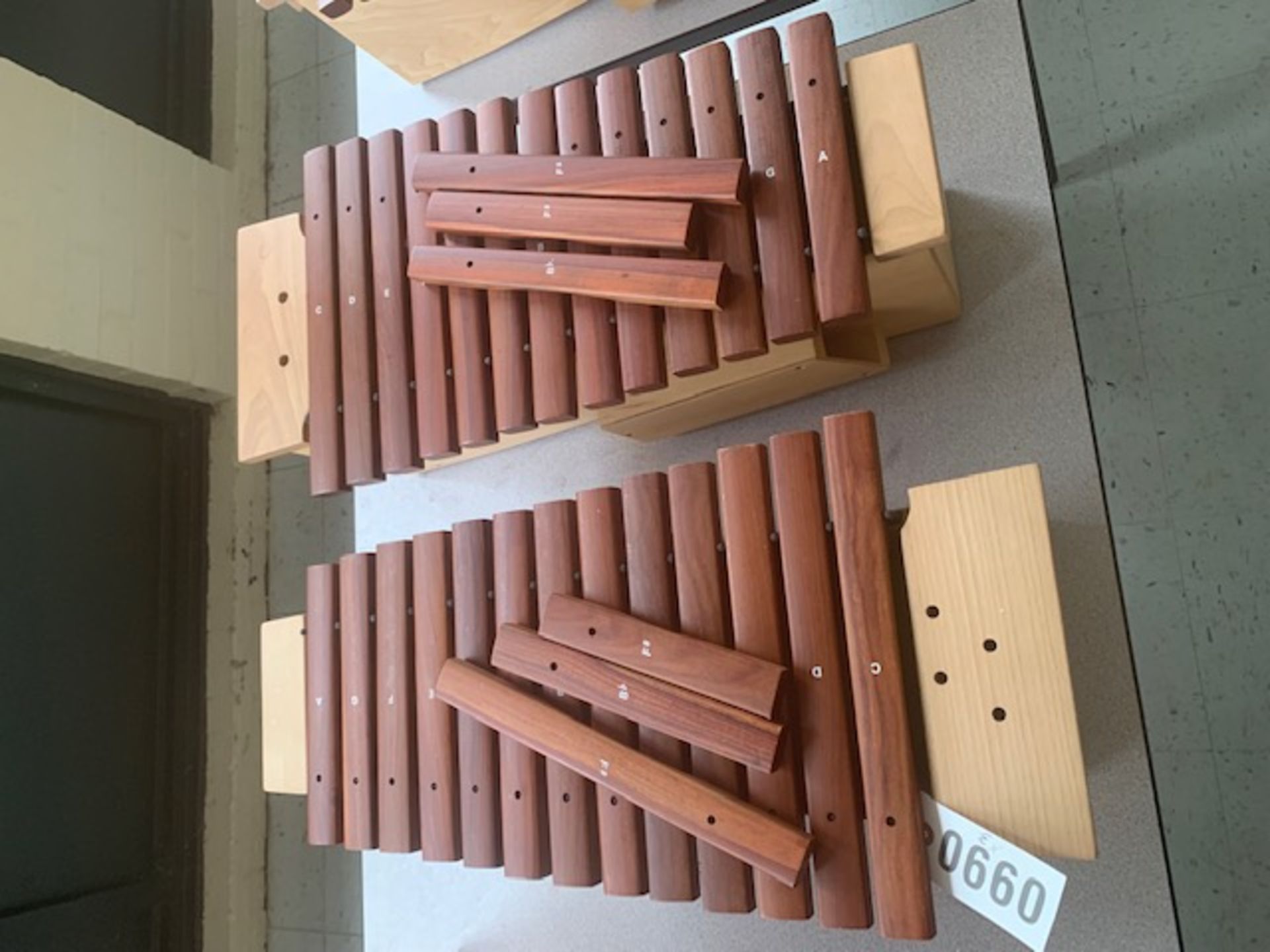 Emus Xylophone, Wood Base, Approx 10"Wx20"Lx12"H, w/Wood Bars, Used, Sold as shown in Photo