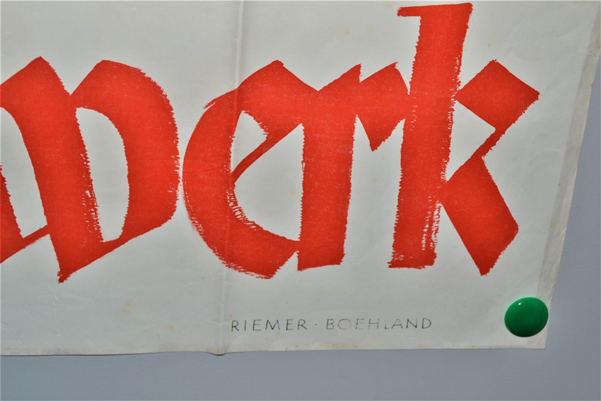 Plakat ,, Deine Hand dem Handwerk " Riemer Boehland 3. Reich, Kunst im Druck GmbH München, - Image 2 of 2