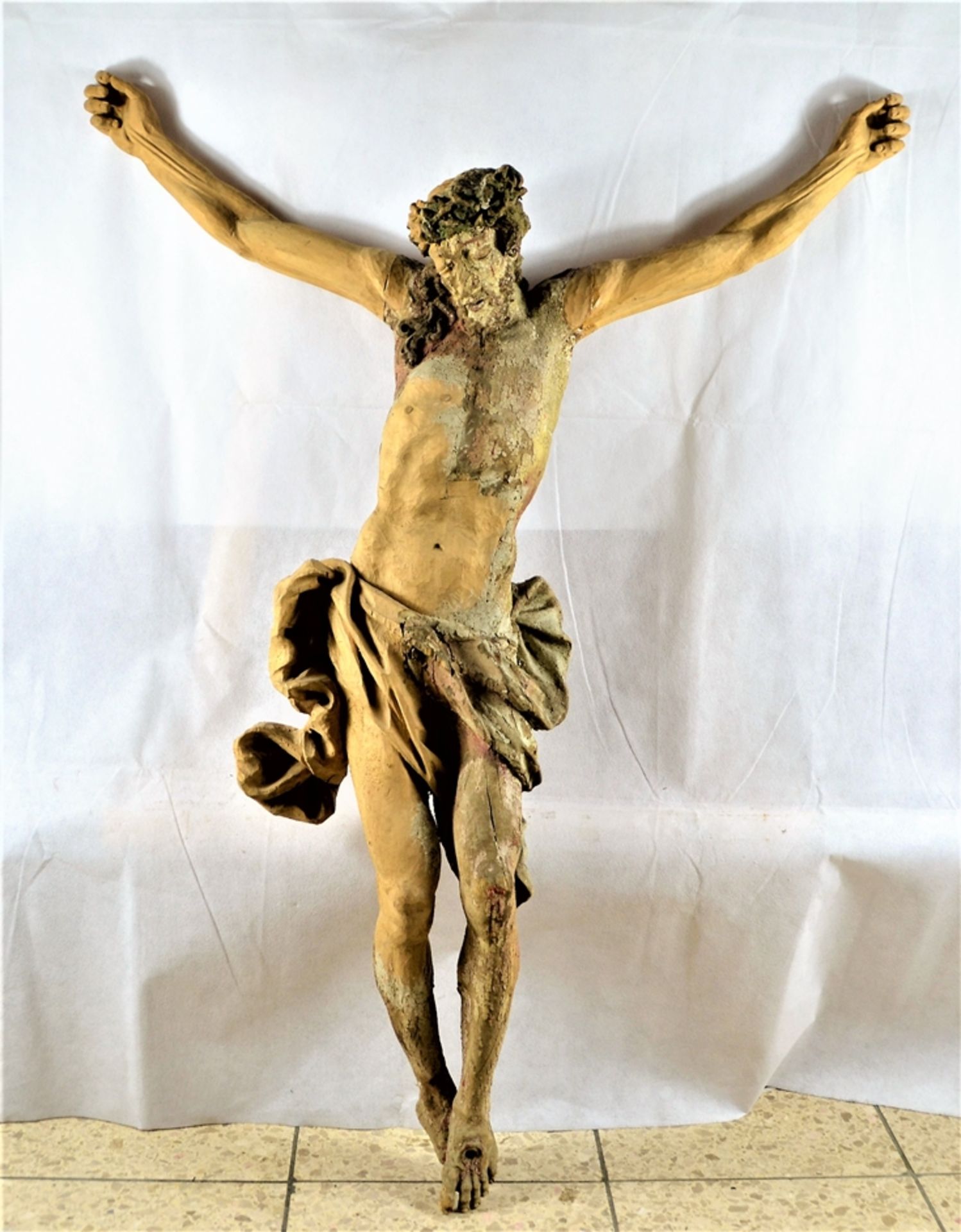 Christus Schnitzfigur 18 Jhdt., restauriert / ergänzt, ca. 110 cm