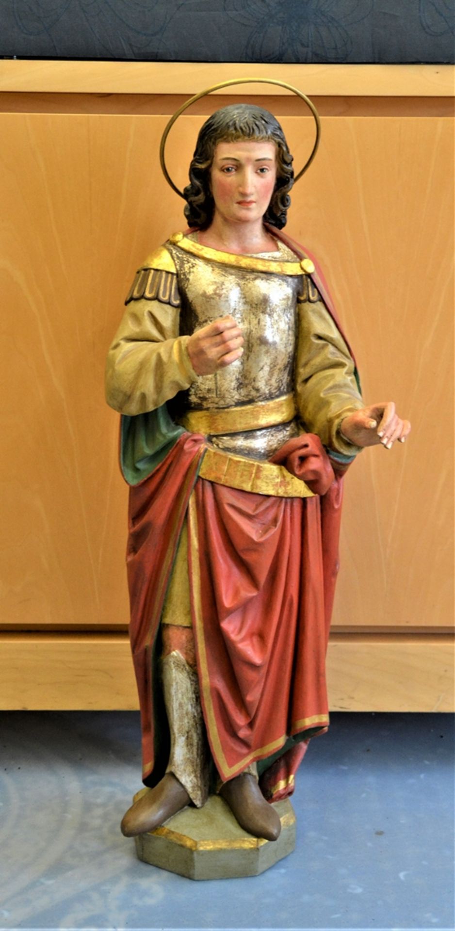 Ritter Heiliger Schnitzfigur um 1880 ca. 75cm