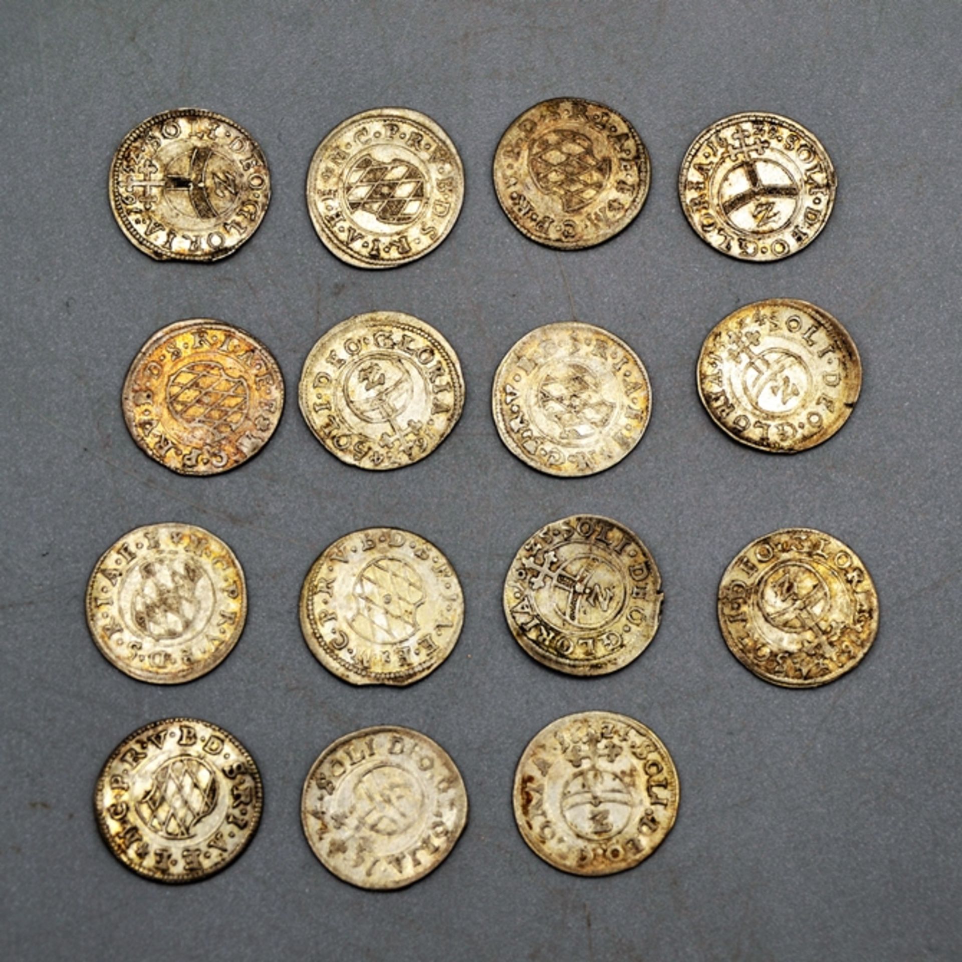 Konvolut 2 Kreuzer Münzen Maximilian I Bayern 15-teilig mit Jahreszahl - Bild 2 aus 2