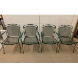 Four metal garden chairs