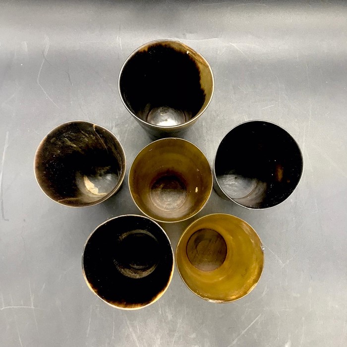 A Set of six horn cups. - Image 2 of 3