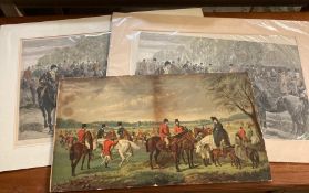 A pair of prints depicting "A meet of the royal staghounds at Ascot", probably published by The