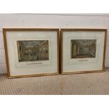 A pair of prints depicting "The Queen's Presence Chamber" and "The Queen's Audience Chamber" at
