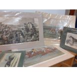 A collection of Racehourse themed 19th century prints, including amongst others", "A Hurdle