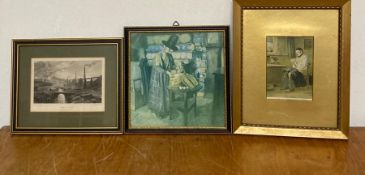 A group of three prints of various themes and dates, framed and glazed, (19.5x19.5 cm largest). (3)