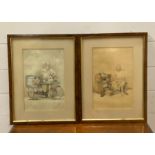 A pair of Malaysian school watercolours, framed and glazed, (30x20 cm each). (2)