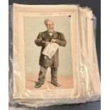 A group of originals and repros Vanity Fair chromolithographies caricatures of Victorian