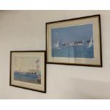 A pair of prints, "The Royal visit 1907" and "Waveeley off Pencrete" (?), signed, titled and