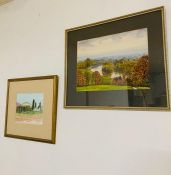 A pair of watercolours depicting lanscapes, one signed: 'Ronald Amann' and the other illegible,