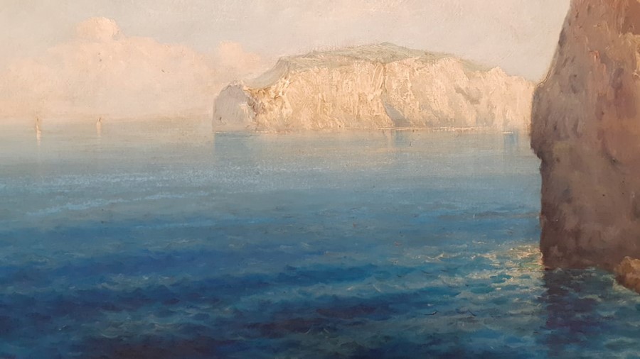 A late 19th or early 20th century Italian school, Seascape, signed: 'S.Giordani' lower right, oil on - Image 2 of 3