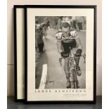 A pair of posters celebrating Lance Armstrong's wining the Tour de France in 2000 (69x50 cm