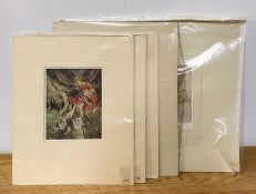 After Arthur Rackhams RWS (1867-1939) English, a group of three prints depicting scenes in the