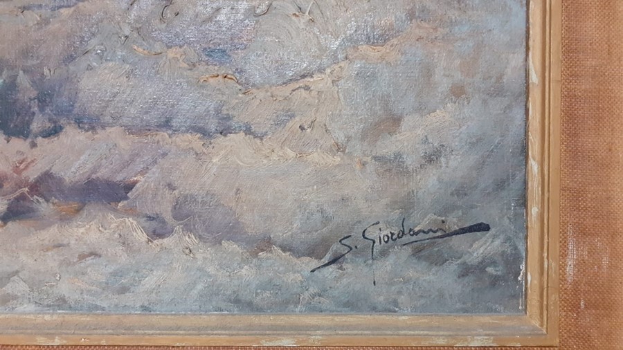 A late 19th or early 20th century Italian school, Seascape, signed: 'S.Giordani' lower right, oil on - Image 3 of 3