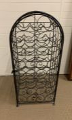 A wire metal wine rack with door to front (H100cm W43cm D37cm)