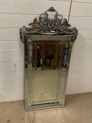 A Venetian wall hanging mirror (120cm x 58cm)