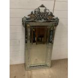 A Venetian wall hanging mirror (120cm x 58cm)