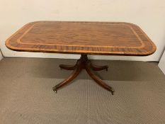 A regency radial veneered tilt top breakfast table (H71cm W144cm D82cm)