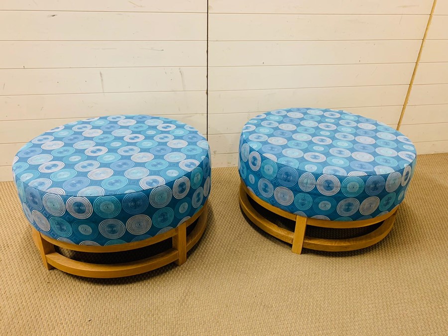 A pair of large round stools (H40cm Dia77cm)