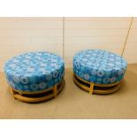 A pair of large round stools (H40cm Dia77cm)