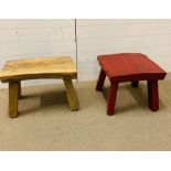 Two rustic wooden Stools