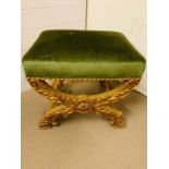 A French Empire style gilt wood frame stool