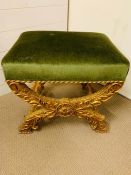 A French Empire style gilt wood frame stool