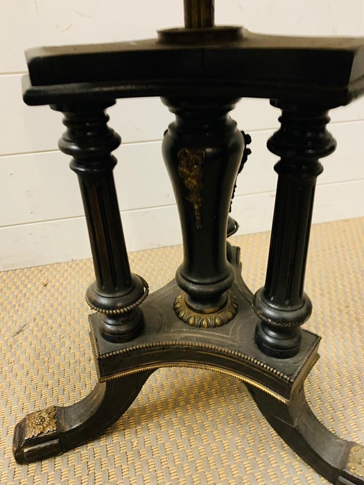 An ebonized and gilt revolving piano/music stool - Image 3 of 4