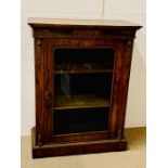 A Walnut Pier Display cabinet with floral marquetry, gilt metal mounts and single glazed door,