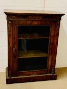 A Walnut Pier Display cabinet with floral marquetry, gilt metal mounts and single glazed door,